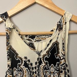 Aztec dress with tie neck. Earth tones. Size small